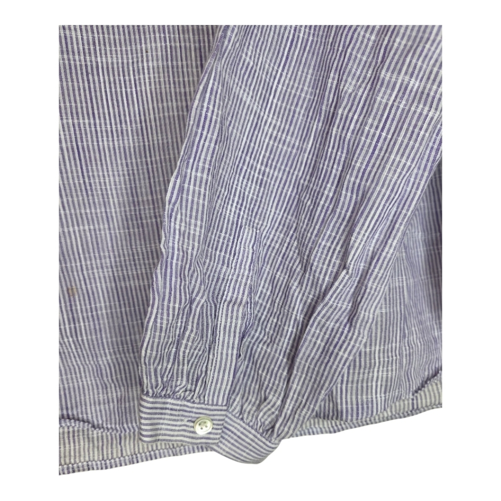 J. CREW Lavender White Stripe Popover Shirt - Size 6 - Picture 7 of 9